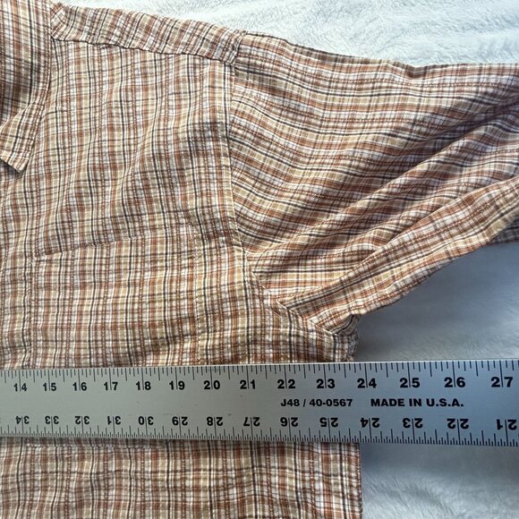 Royal Robbins Mens Plaid Short Sleeve Button-Up Shirt Large Organic Cotton Blend - Picture 7 of 8